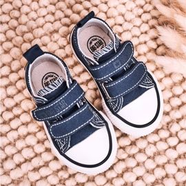 Children's Low Sneakers With Velcro Big Star HH374097 Navy Blue 2
