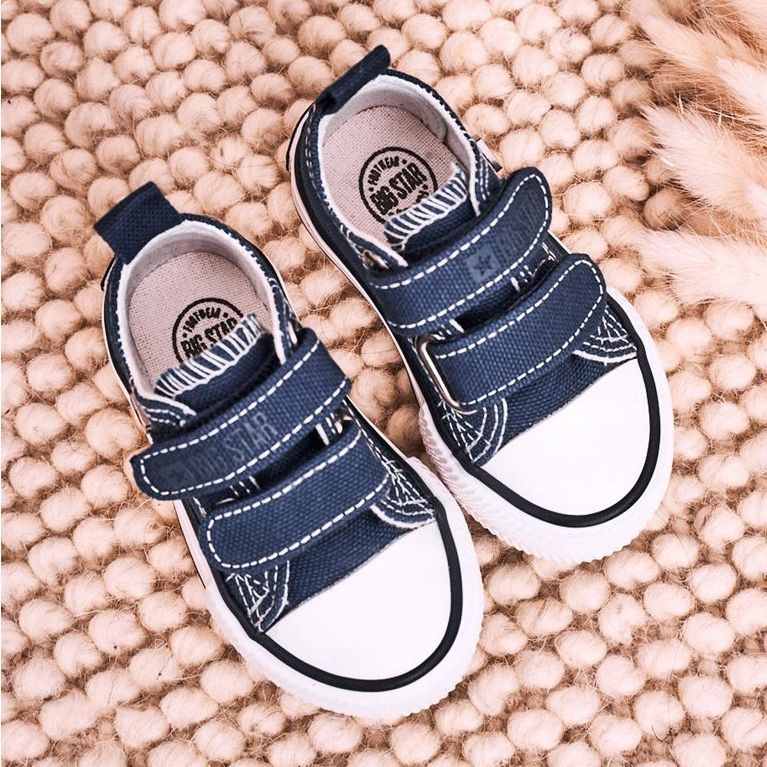 Children's Low Sneakers With Velcro Big Star HH374097 Navy Blue 2