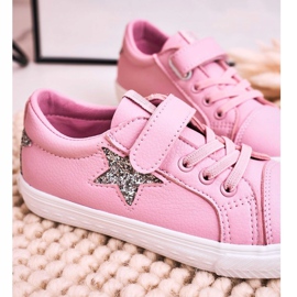 Children's Leather Sneakers With a Star Big Star DD374104 Pink ['pink'] 2