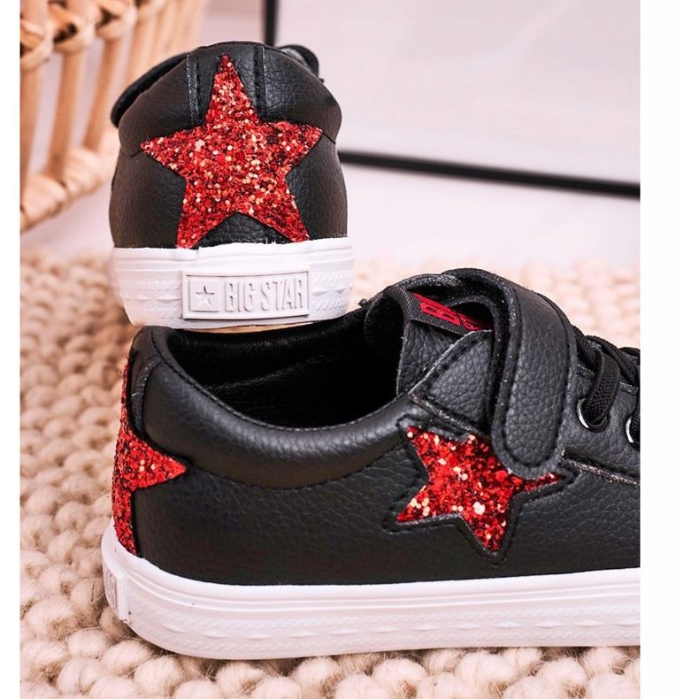 Children's Leather Sneakers With a Star Big Star DD374105 Black 2