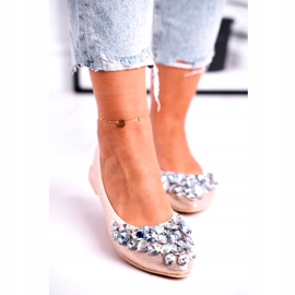 SEA Women's Ballerinas With Golden Crystal Stones 3