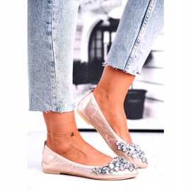 SEA Women's Ballerinas With Golden Crystal Stones 4