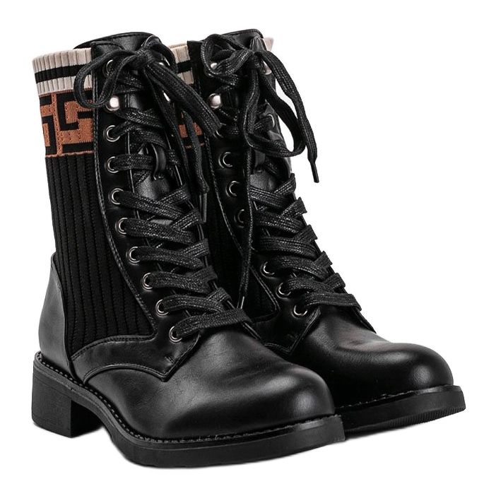 Black women's worker boots 7507-PA 1