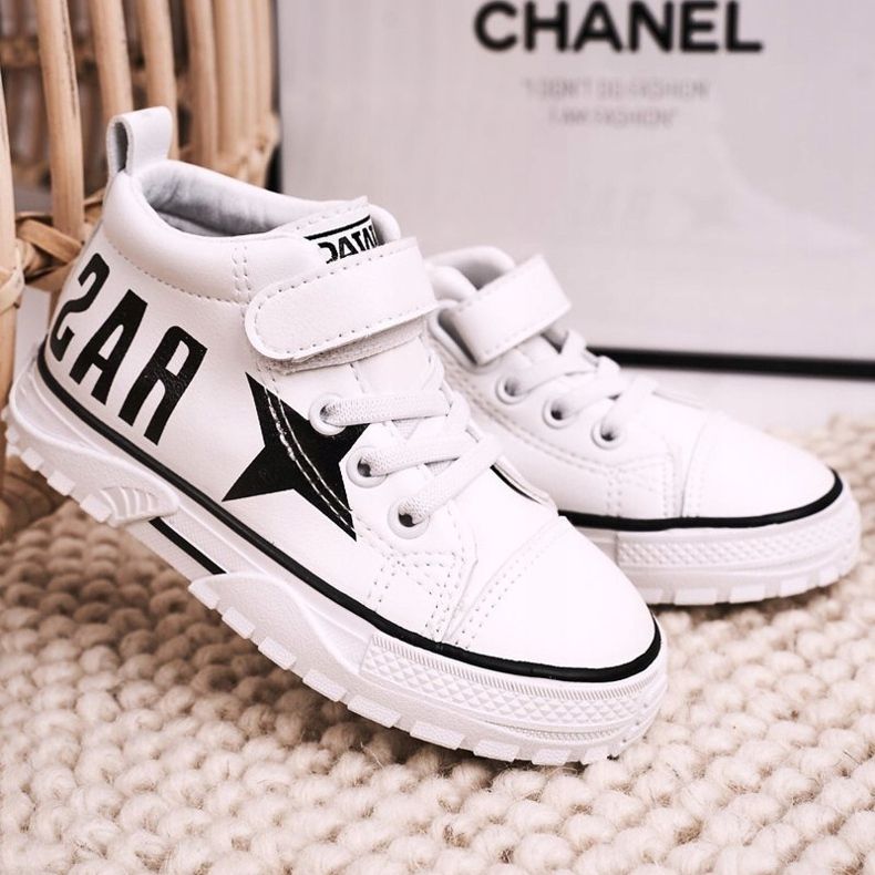 Apawwa Children's High Sneakers With Velcro White Sparky 2