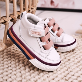 Apawwa Children's High-top Sneakers White and Pink Baxter ['white', 'pink'] 1