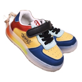 Apawwa Children's Sport Shoes With LED Light Sole Multicolor Scooter blue yellow 1