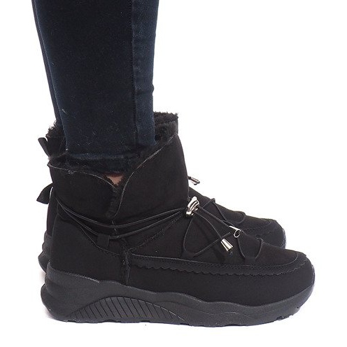 Well-insulated boots K-107 Black white 2