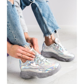 Ideal Shoes Sneakers With Holo Effect silver 1