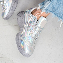 Ideal Shoes Sneakers With Holo Effect silver 2