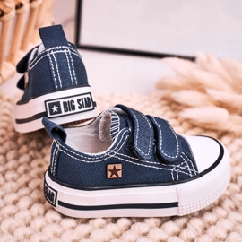 Children's Low Sneakers With Velcro Big Star HH374097 Navy Blue 1