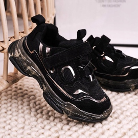 Apawwa Children's Sport Shoes Sneakers With Transparent Sole Black Bailey 1