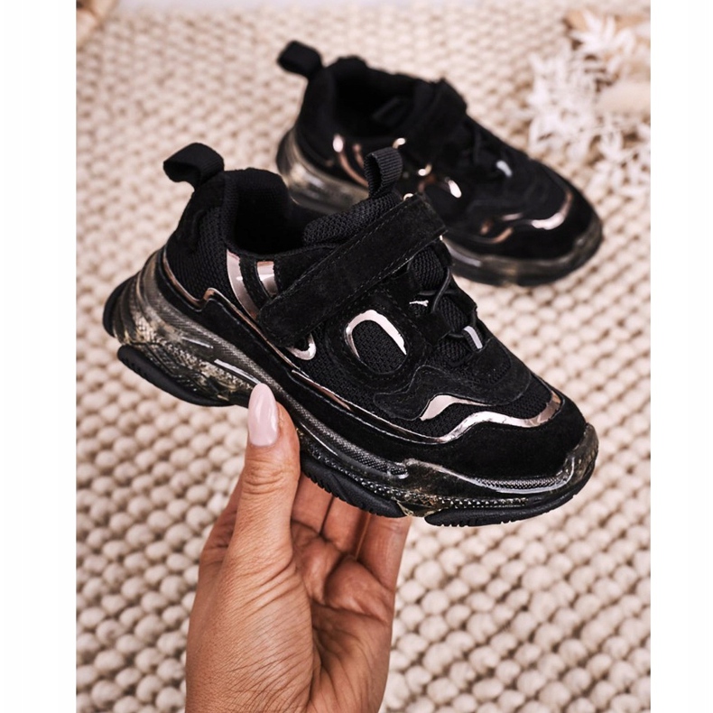 Apawwa Children's Sport Shoes Sneakers With Transparent Sole Black Bailey 2