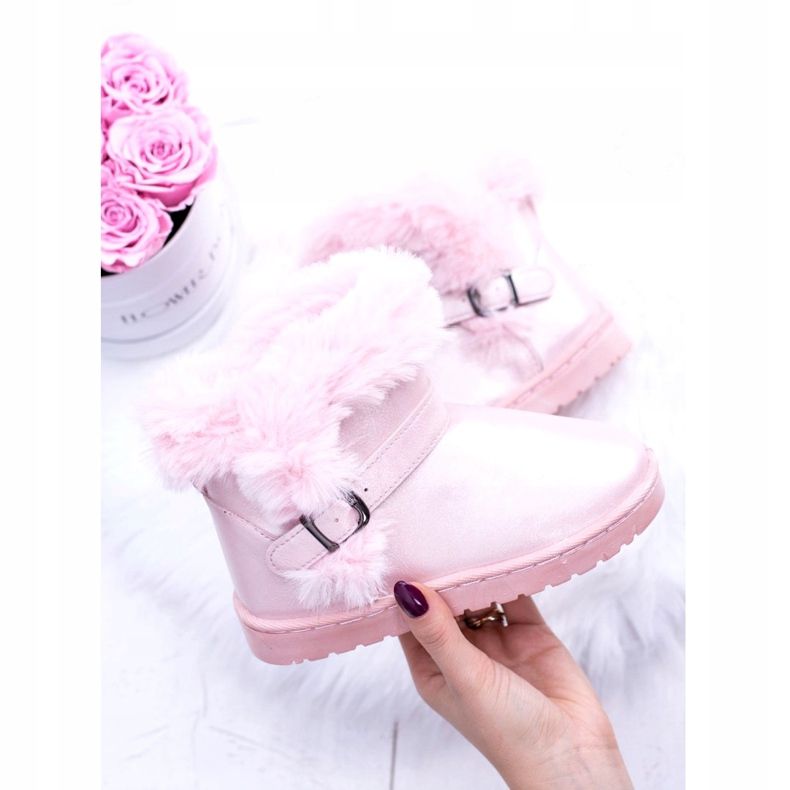 BUGO Warm Children's Snow Boots With Fur Pink JellyBeans 2