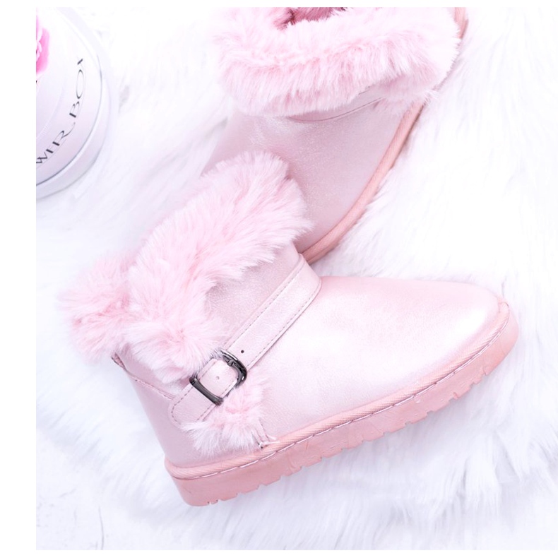 BUGO Warm Children's Snow Boots With Fur Pink JellyBeans 1