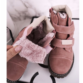 Apawwa Children's Trappers Boots Warmed With Fur Pink Emma beige 1
