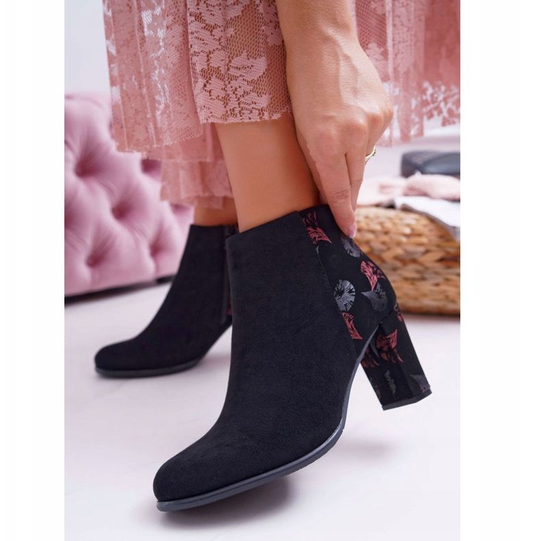 Women's Boots On High Heel Sergio Leone With Pink Flowers Folk Black Eros2 1 Women's Boots On High Heel Sergio Leone With Pink Flowers Folk Black Eros2 1