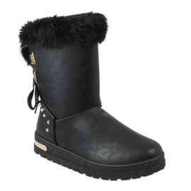 Women's black AN-107 snow boots 1