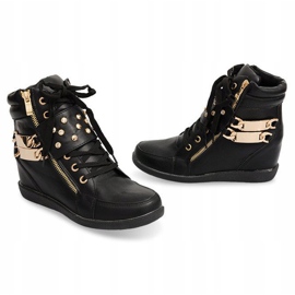 Sneakers Sneakers On Wedge Boots Ovye WF100 Black golden 1