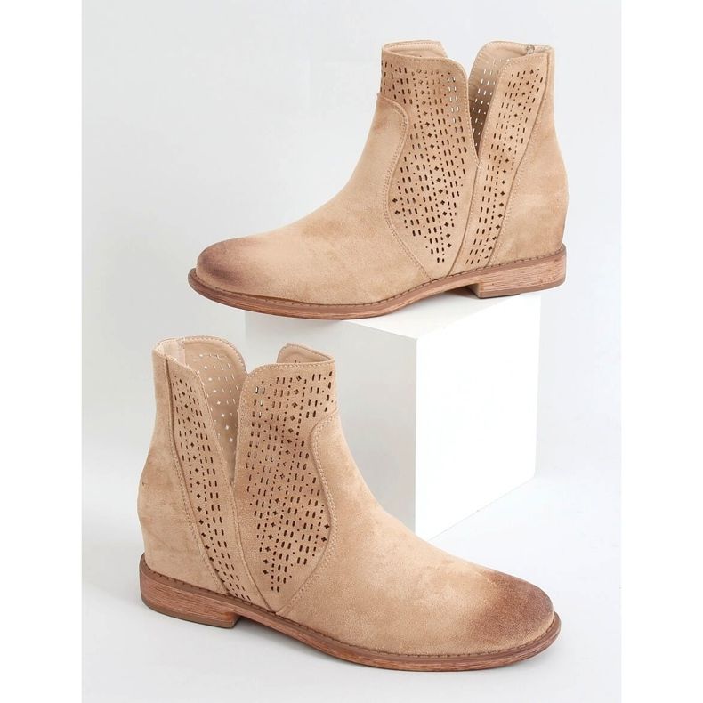 Beige openwork boots NC1123 Beige 1