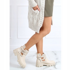 Boots cut with studs beige NC1127 Beige 1