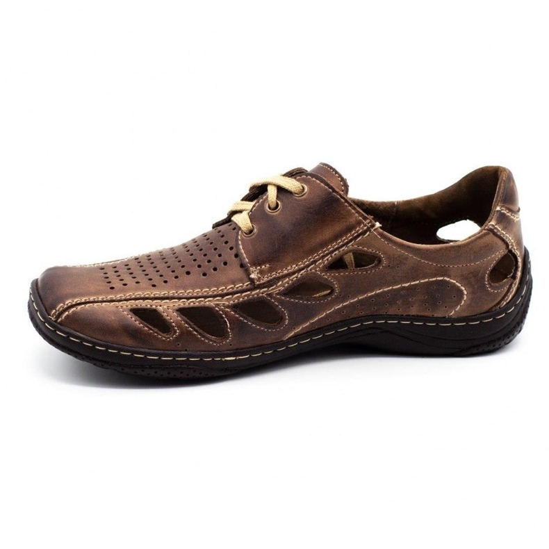 Joker Men's openwork 221 brown shoes 1