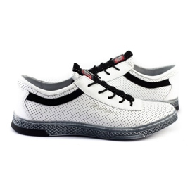 Polbut Men's leather casual shoes K23P white 2