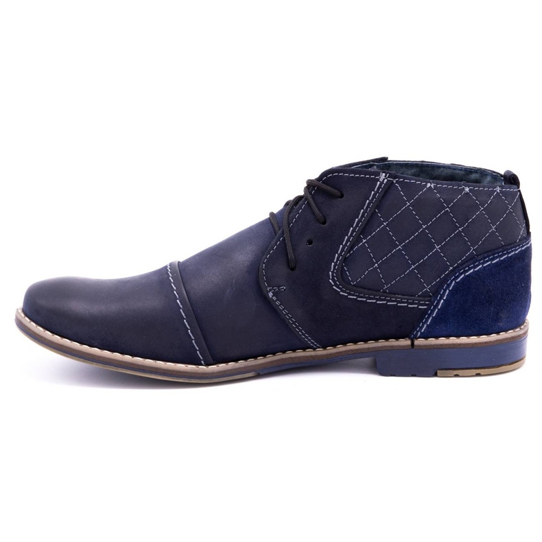 Olivier Men's quilted shoes 254 navy blue 1