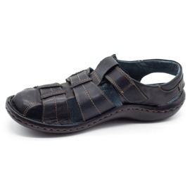 ABIS Men's leather sandals 4557 black 1