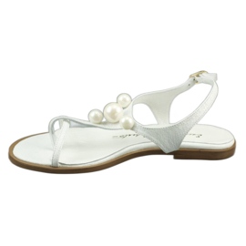 Exclusive Sandals with pearls 618 white 1