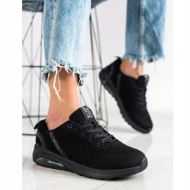 SHELOVET Black Sneakers With Mesh 1
