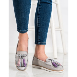 Evento Leather Loafers With Fringes beige 2