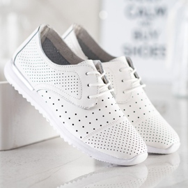 Kylie Openwork leather shoes white 2