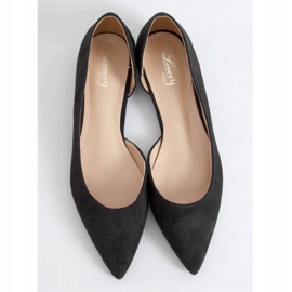 Black MM-593 Black ballerinas with a cut-out 1