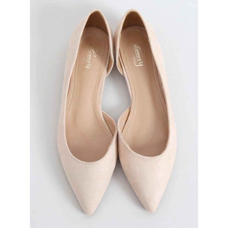 Ballerinas with a cut out beige MM-593 Beige 1