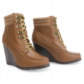 High wedge boots brown 1