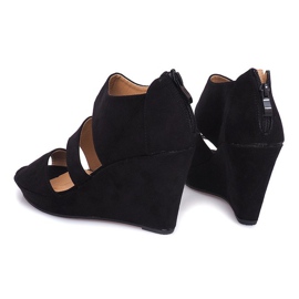 Wedge Sandals Espadrilles J-13 Black 1