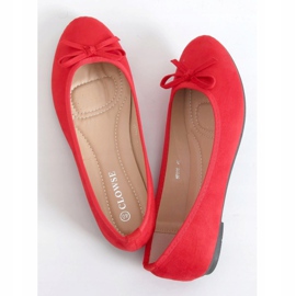 Red suede ballerinas 9F116 Red 1