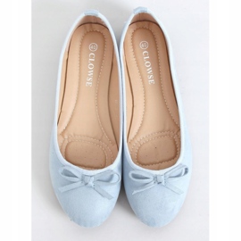 Blue suede ballerinas 9F116 L.BLUE 1 Blue suede ballerinas 9F116 L.BLUE 1