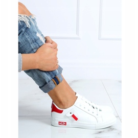 Women's sneakers white and red LA132P Red 1