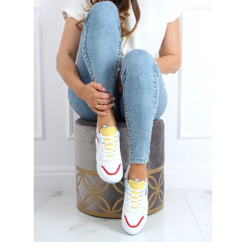 Multicolor sports shoes C915 WHITE / BLUE / YELLOW multicolored 1
