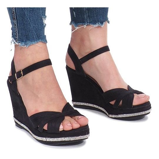 Black wedge sandals from Aliento 2