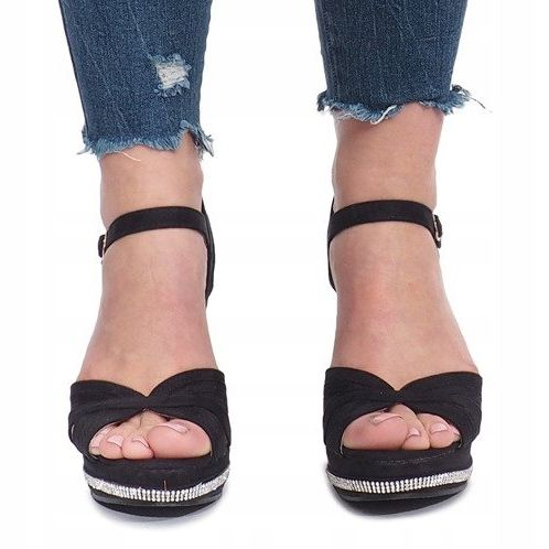 Black wedge sandals from Aliento 1