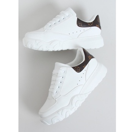 White women's sneakers VL124P Brown 1
