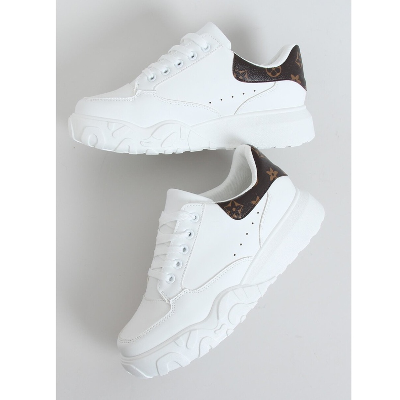 White women's sneakers VL124P Brown 1