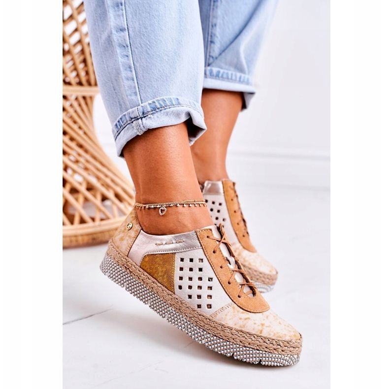 Women's leather shoes Maciejka Yellow 03339-44 multicolored 2