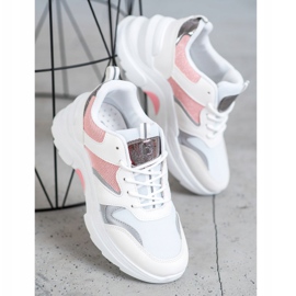 SHELOVET Stylish Merlin Sneakers white pink silver 3 SHELOVET Stylish Merlin Sneakers white pink silver 3