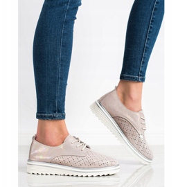 Kylie Leather Brogues On The Platform beige 2