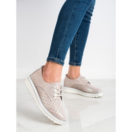 Kylie Leather Brogues On The Platform beige 1