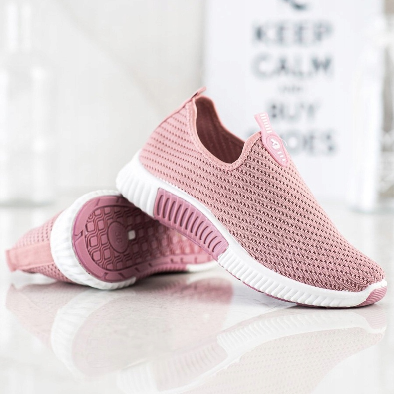 SHELOVET Comfortable Textile Sneakers pink 2