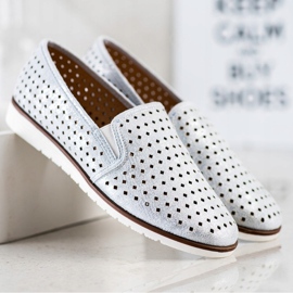 Kylie Shiny Openwork Slipons silver 1